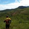 The dirt road and the Piedade mountain just ahead