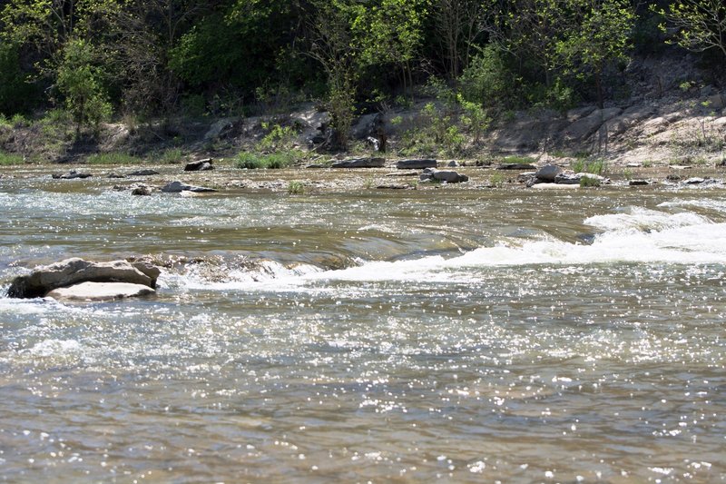 Paluxy River rapids along the trail