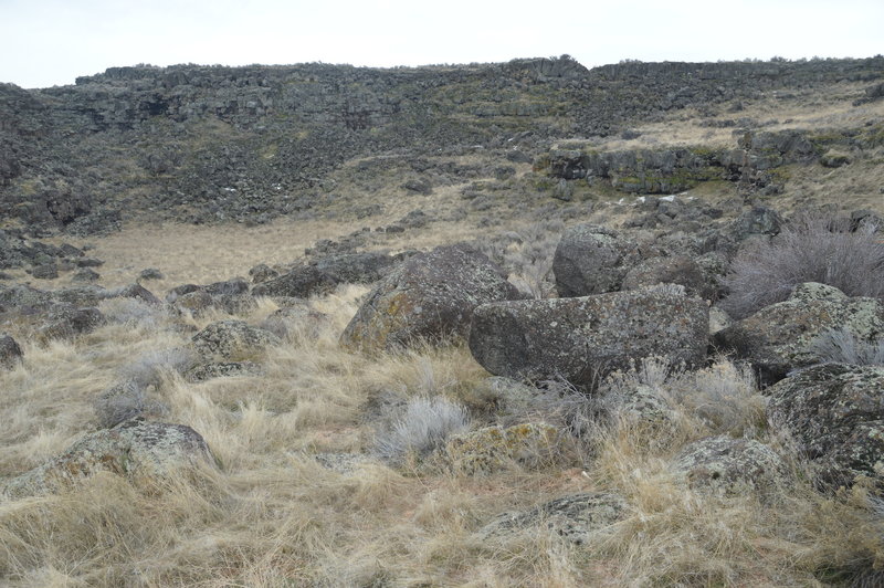 Bottom of largest pothole looking at edge of ancient river channel