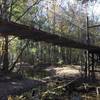 New suspension bridge on the final trestle.