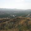 Hazy morning looking down Creekside Trail to San Timoteo Canyon.