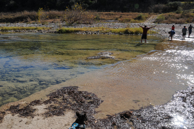 Take your shoes off and enjoy the cold water at the crossing