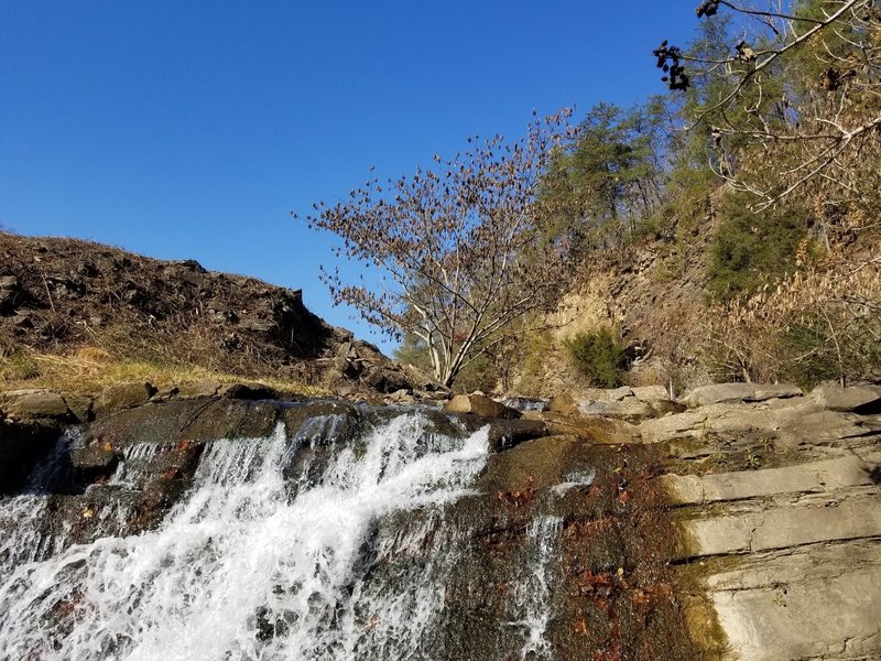 Lakeside trail waterfall