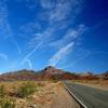 Parking area on Beatty Cutoff Road; Corkscrew Peak on the horizon