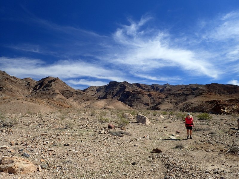 The mouth of Monarch Canyon is directly above the boulder