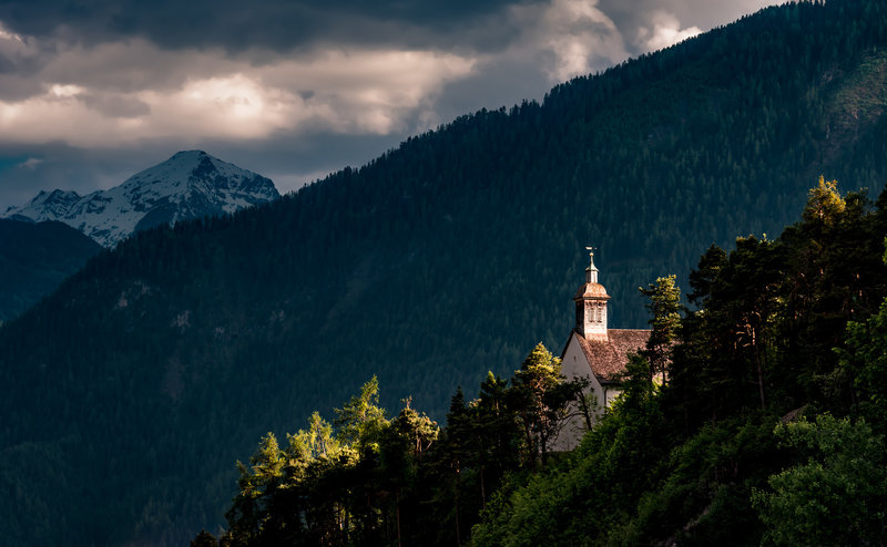 Old church in sunlight