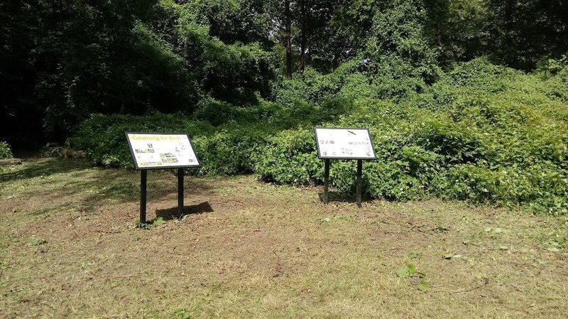 Interpretive signs in the first butterfly garden