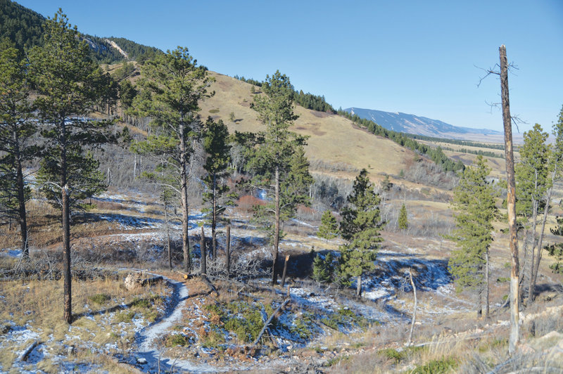 Red Grade, near the center of the figure-eight loop, with a light dusting of snow.