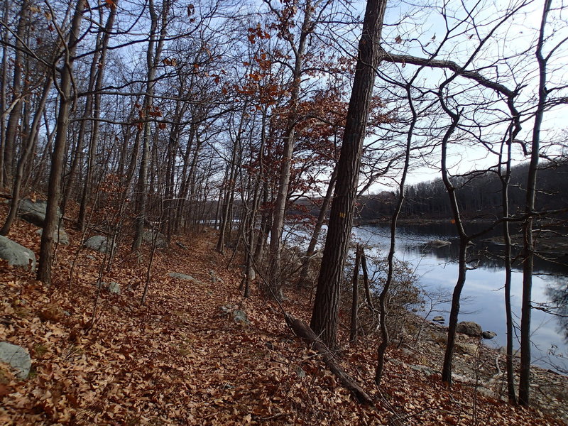 View of trail along Clinton Reservoir