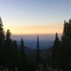 Sunset  and rolling fog over the Wenatchee Mountains