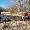 Crossing Swan Creek to access the Bald Knob Trail.