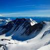 Rainier (left) and Adams (right) from the top of the St. Helens Caldera.