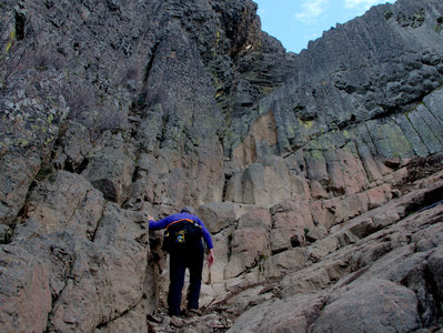 The scrambling route from below