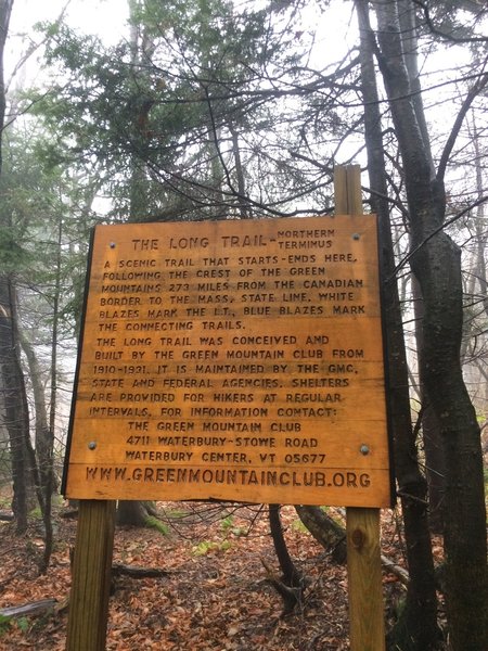 This is either the last or the first sign you'll see if you're hiking the Long Trail (LT).