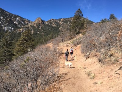 Climbing out of Stanley Creek toward the west parking area.
