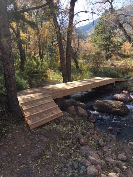Bridge crossing over West Monument Creek on the "green" route of the Falcon Trail