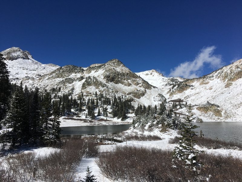 View of the lake as you approach from the trail.