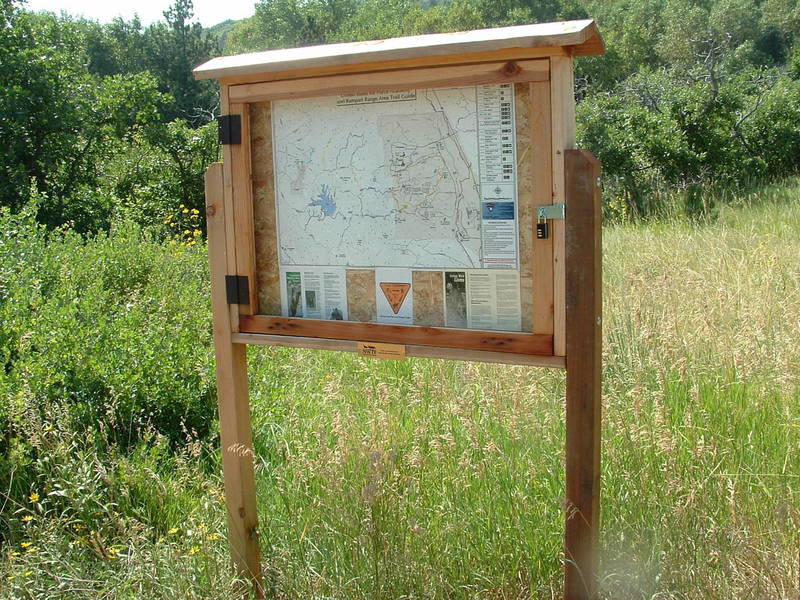 Trail kiosk along the Falcon Trail