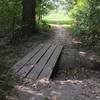 A creek crossing on the north south bisector trail.