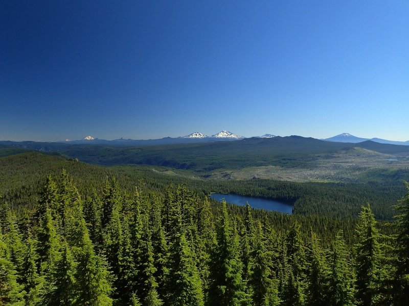 The Cascade Crest and the Three Sisters from Waldo Mountain