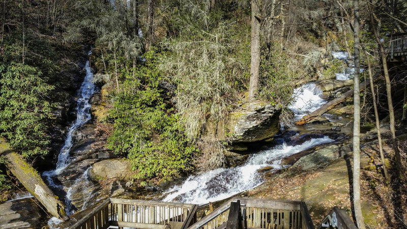 Dukes Creek Falls (left) and Dodd Creek Falls (right)