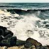 Waves crashing on the jetty, at Cape Disappointment State Park.