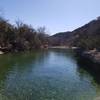 View from Sculpture Falls (wintertime). Barton creek is known for its beautiful blue-green water.