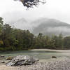 View from the confluence of Clinton River and Neale Burn towards Dore Pass