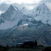 View from Portachuelo Pass of the Huandoy Massif second highest mountain in the range at 6395m/20981ft