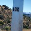 Boundary marker 102 at the US and Mexico border.