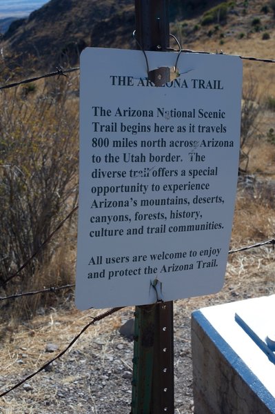 The beginning of the Arizona Trail starts here.