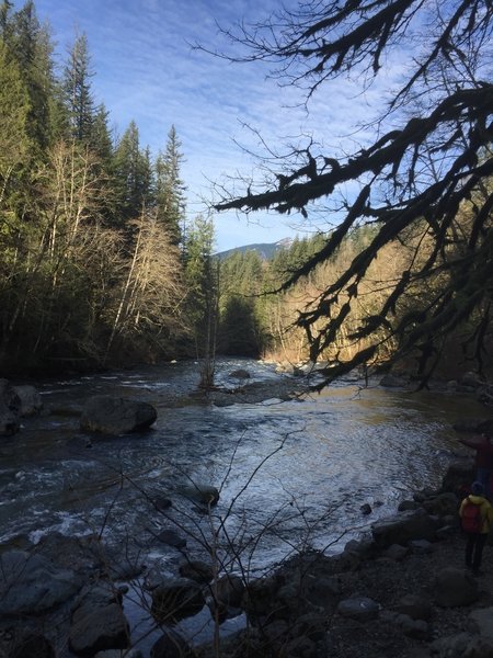 Great river access along this trail for kids and dogs. Watch out though as it moves a bit fast! Especially in January.