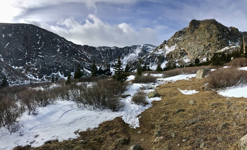 First Chicago Lake coming up on the left. Snow was hard packed enough going early morning and only a couple icy spots (in early January)