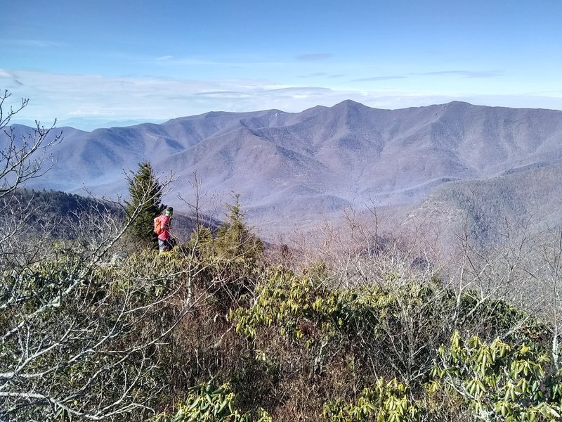 Overlooking the valley below at Rocky Knob!