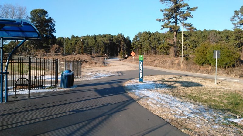 Trailhead for Cary Greenway at Old Reedy Creek Road