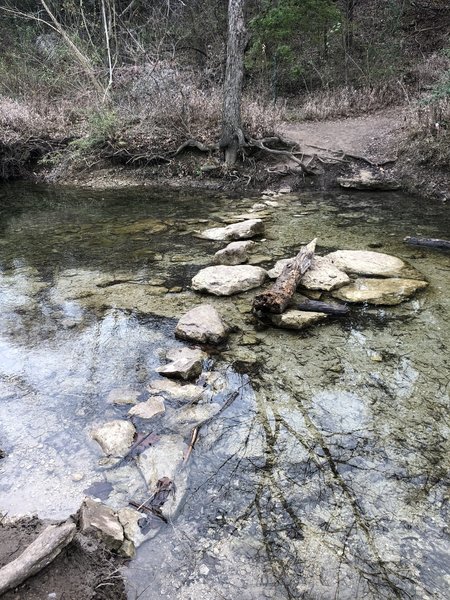 Rock steps for creek crossing.