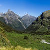 Mount Hart towering above the Arthur Valley on the descent from Mackinnon Pass