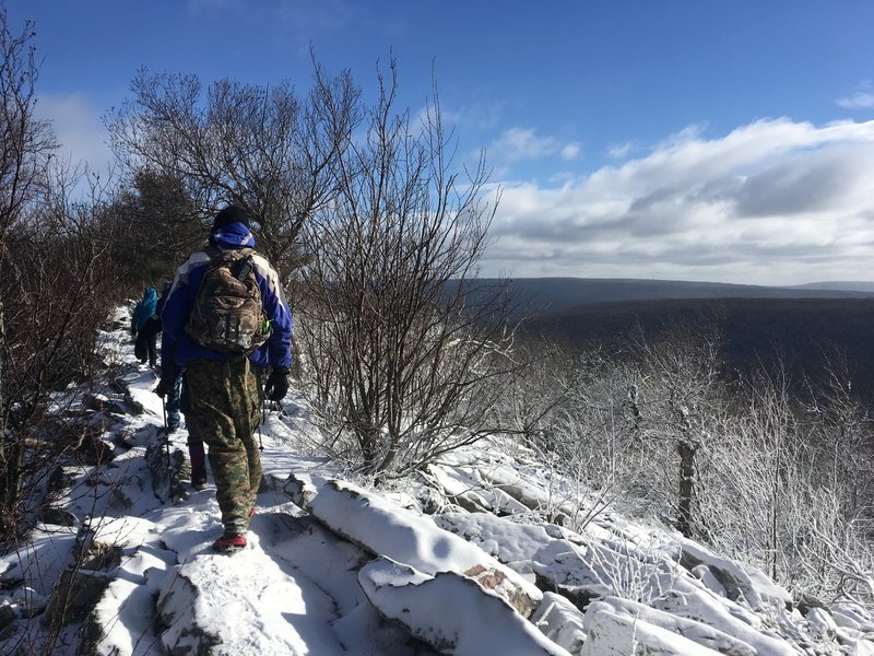 Hiking the ridge on Jackson Trail