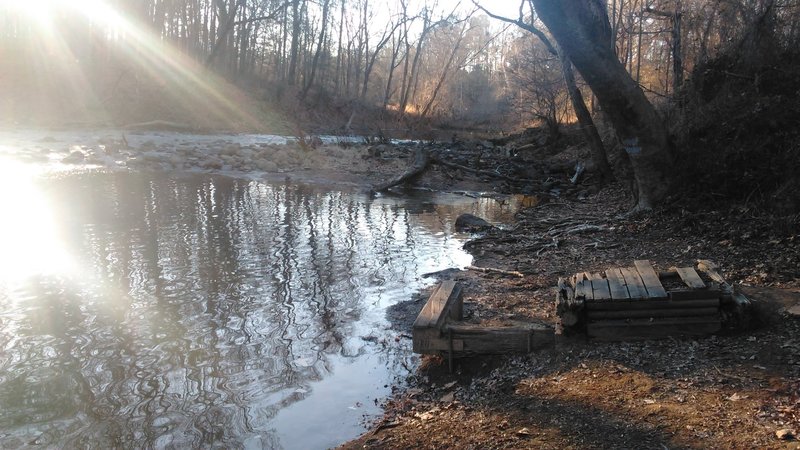 Old dock, and small waterfall