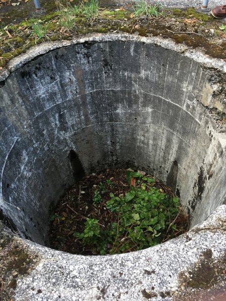 Old concrete cavity for gun mount.