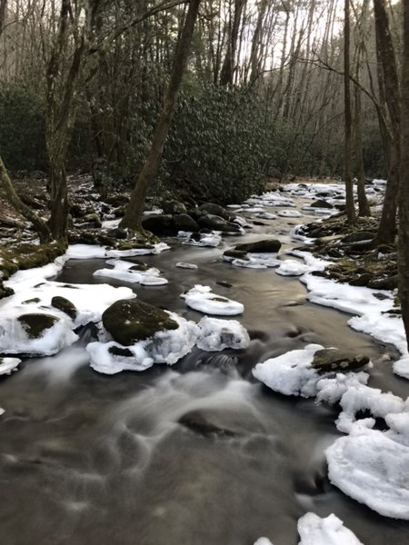 Gently rolling through the ice.