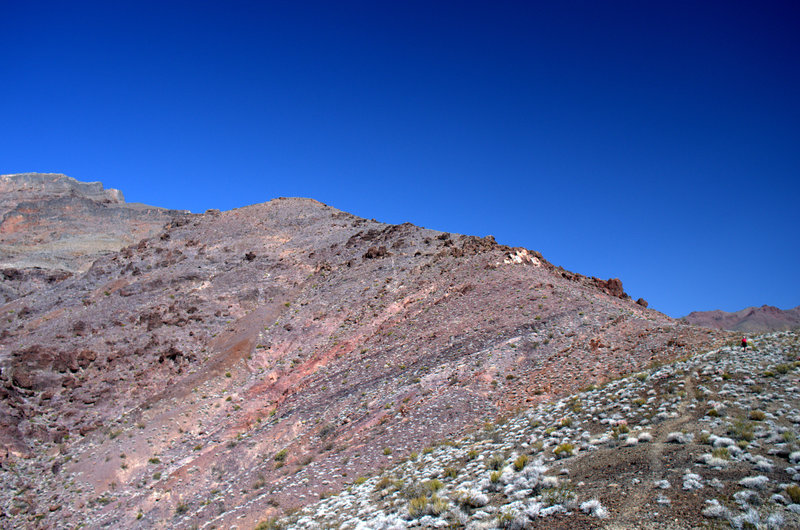 The lower part of the ridge, with trail to the right.