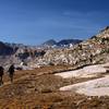 Hiking along the JMT in Evolution Basin.