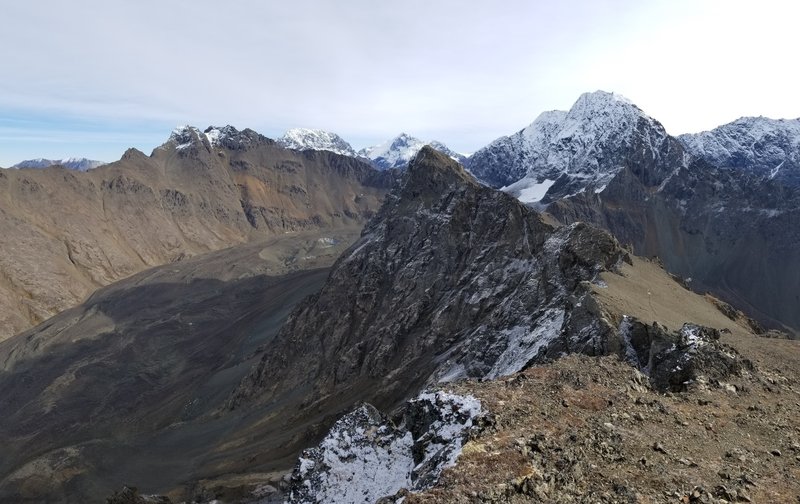 View of the summit from a prominent false peak.