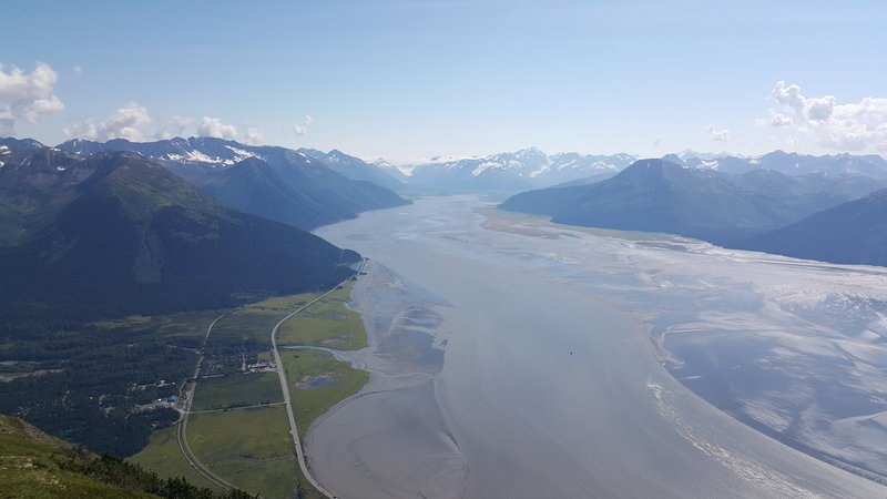 View from the ridge looking southeast down Turnagain Arm.