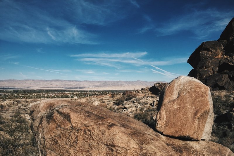 Looking back into Palm Springs from Tahquitz Canyon.