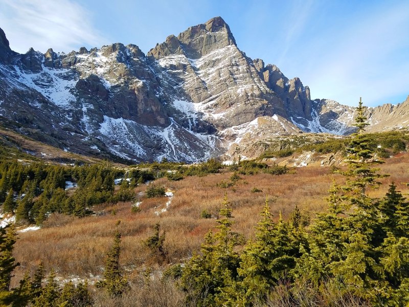 Crestone Needle (14,197') from Lower South Colony Lake area