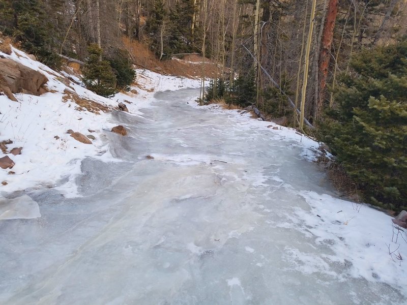 Ice road hiker