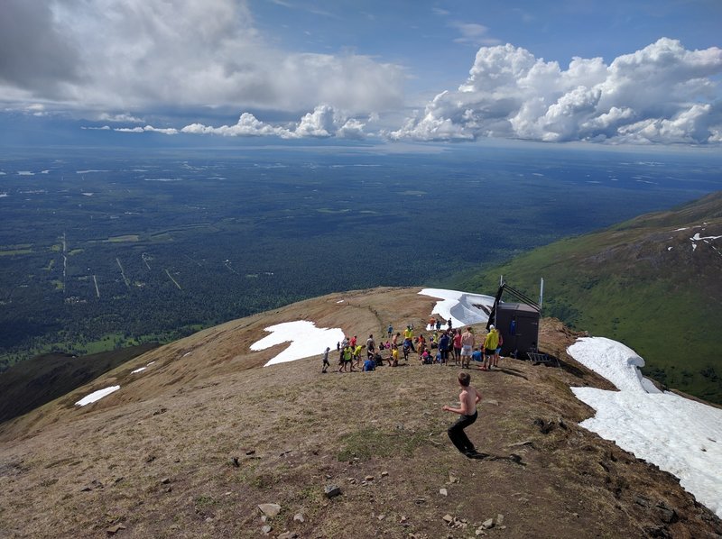 Summit view looking south at the race finish line.