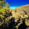 Down the staircase into the lava field at Sunset National Volcano Monument...at Sunset.